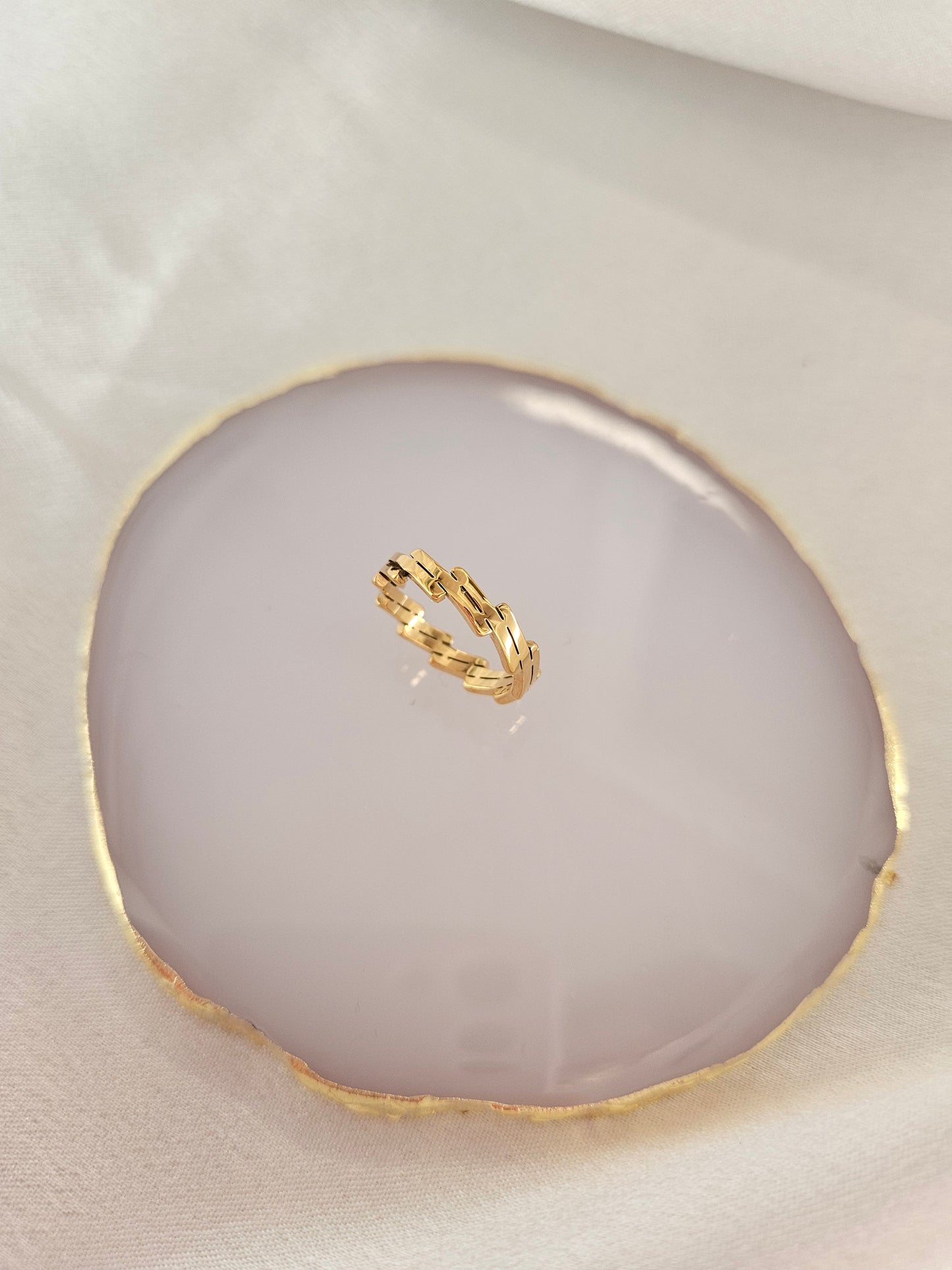 18k Gold plated irregular double line ring