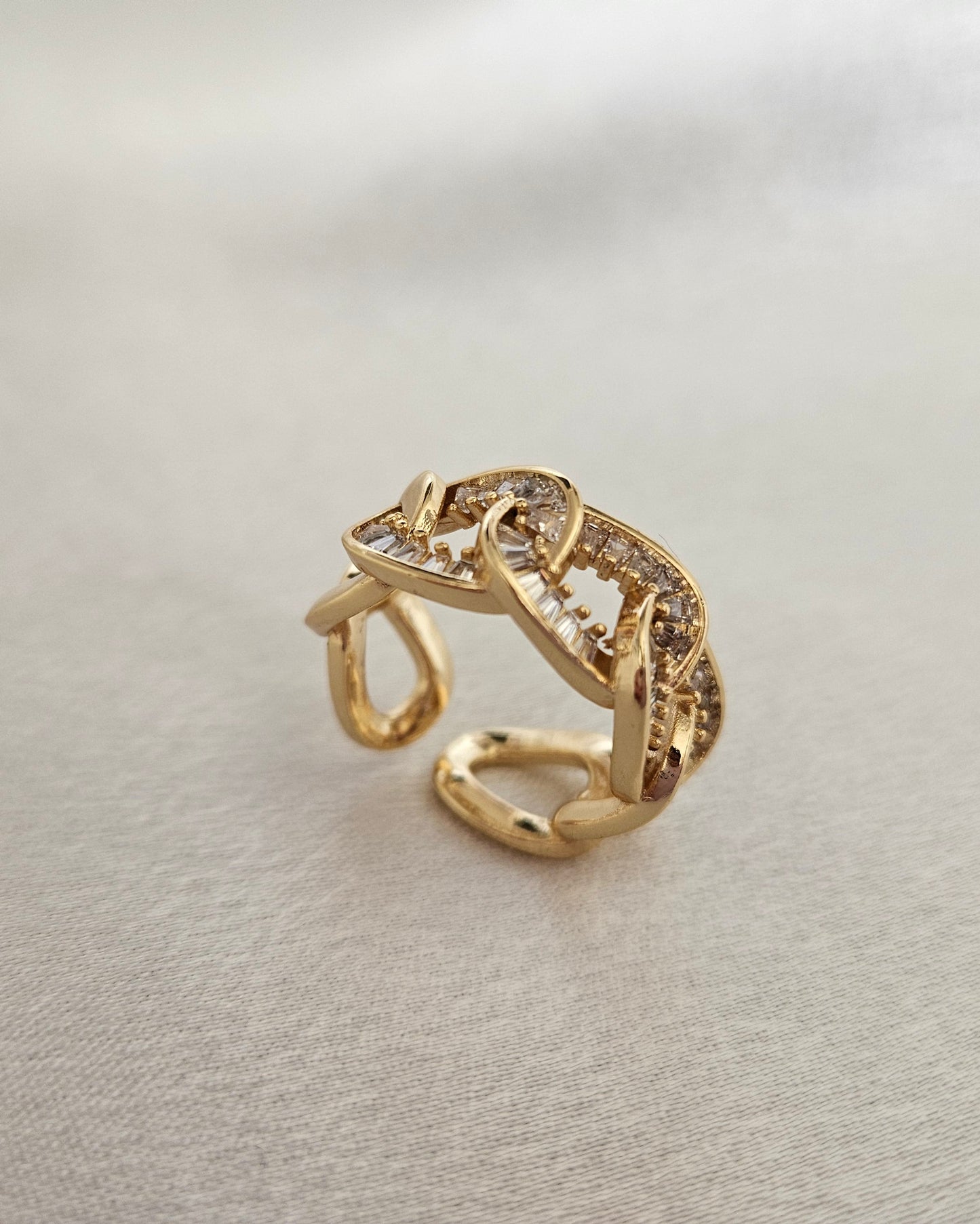 18k Gold plated resizable ring