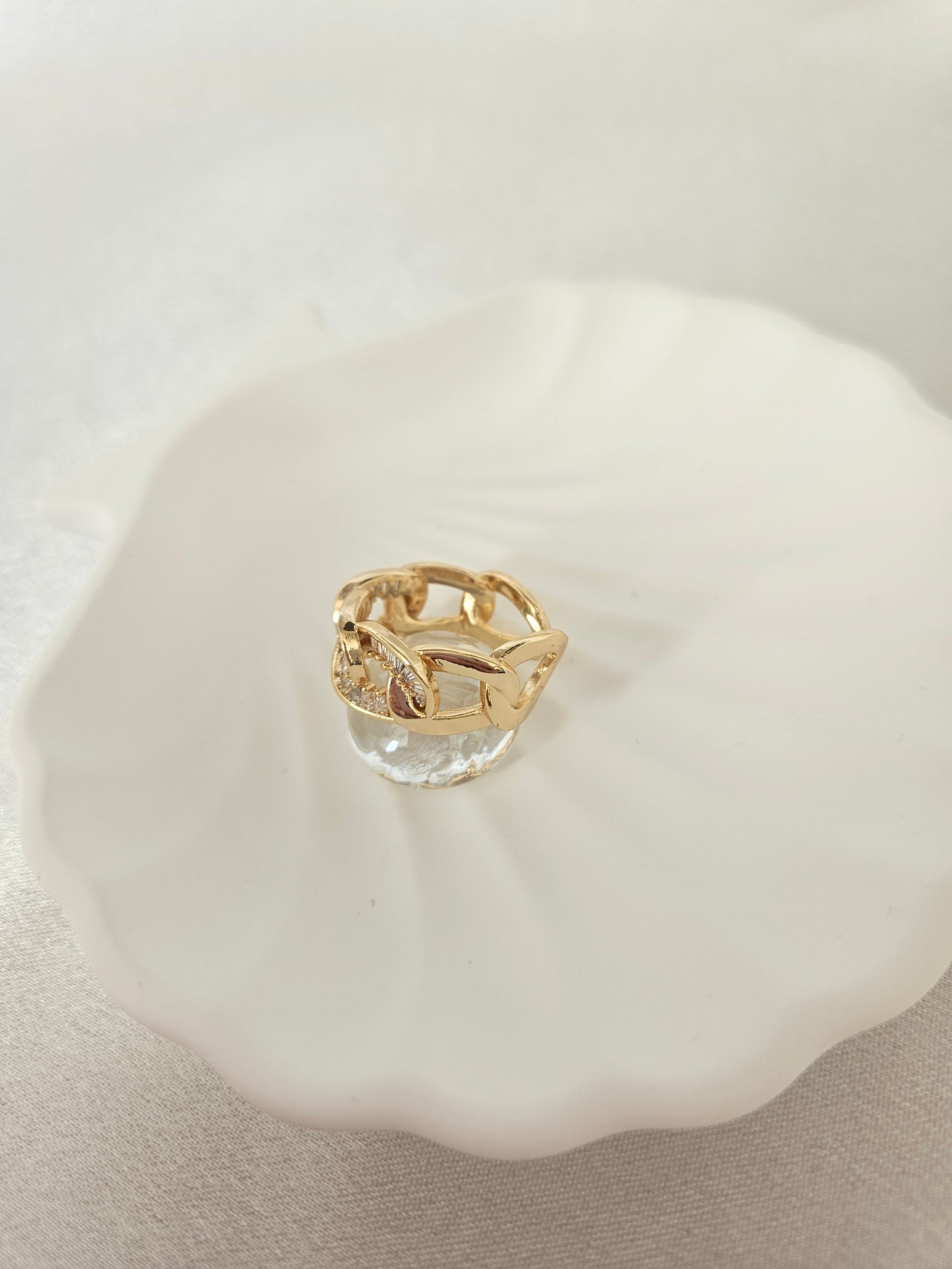 18k Gold plated resizable ring